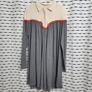 Colorblock Crotchet Detail Shift Dress